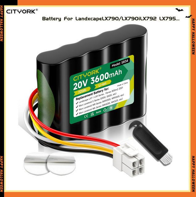 20V Mähroboter-Akku für Landxcape LX790 LX790i LX792 LX795 LX797 LX835 LX991 LX992 und Worx Landroid S300 WR100sl in Schwarz - Bild 1