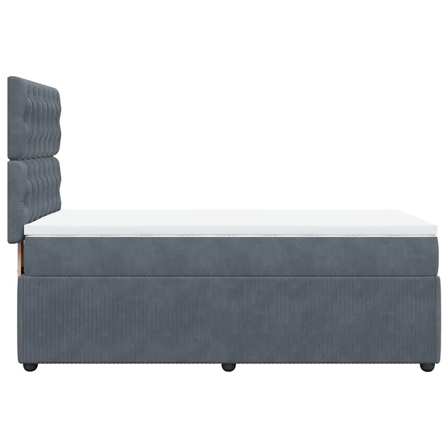 vidaXL Boxspringbett mit Matratze Dunkelgrau Samt B/T/H: 80 x 200 x 140,5 cm - Bild 2