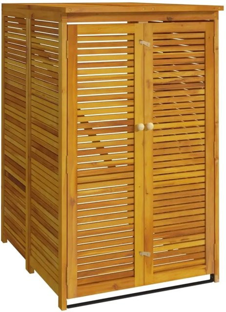 vidaXL Mülltonnenbox für 1 Tonne aus Akazien-Massivholz, braun, B/T/H: 70 x 89 x 117 cm - Bild 1