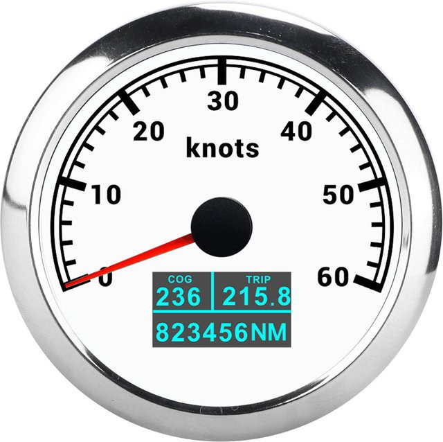 GoolRC 3-in-1 GPS-Tachometer mit COG und TRIP Anzeige, IP67 wasserdicht, weißes Zifferblatt für Autos, LKW und Boote - Bild 1