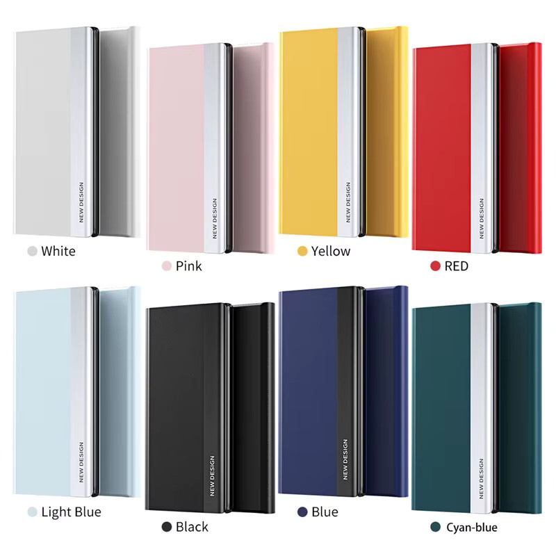 Leder Flip Phone Case für Samsung Galaxy S24 S23 S22 S21 S20 FE Ultra Magnetische Buchhülle mit Standfunktion in Blau - Bild 5