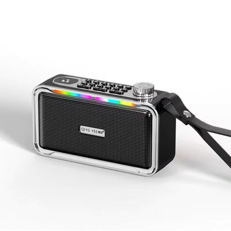 JINSERTA Mini Tragbares FM-Radio und Bluetooth-Lautsprecher mit Subwoofer, MP3-Musikplayer mit USB- und Dual-TF-Karten-Unterstützung in Schwarz oder Rot - Bild 5