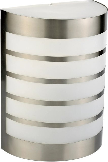 Aussenwandleuchte Guspini Edelstahl Silber Matt, 15 W, E27, IP44, B: 18,5 cm, H: 24,5 cm - Bild 1