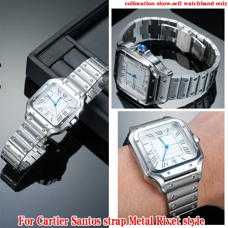 Santos Uhrenarmband Edelstahl, 21 mm, Herren, Silber - Bild 2