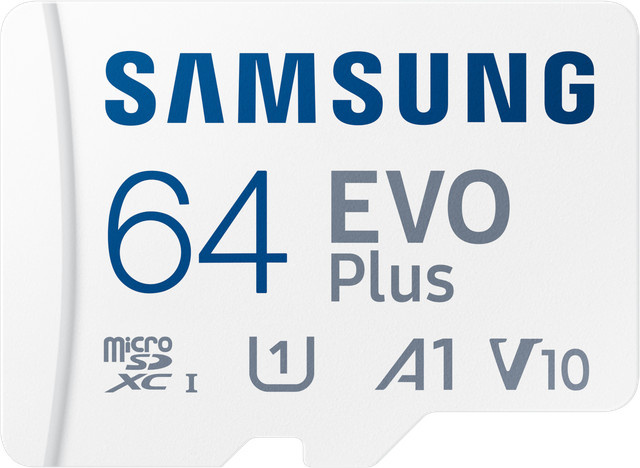 Samsung EVO Plus microSD-Speicherkarte mit SD-Adapter, 64 GB, Weiß - Bild 1