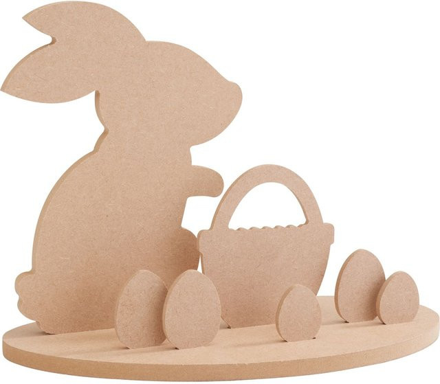 Holz-Steckmotiv Hase im Osternest von Pronty Crafts in Beige, B/H/T: 25,0 x 19,0 x 8,0 cm - Bild 1