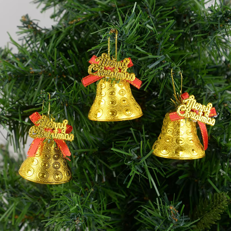 4er Set ZQNYCY Mini Goldene Weihnachtsglocken als Weihnachtsbaum Anhänger zur Dekoration für Weihnachten und Neujahr - Bild 2