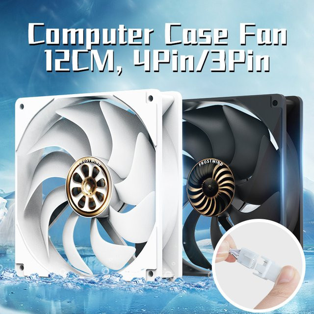 SilentEdge Air Cooler 12025 leiser 4-poliger PWM Gehäuselüfter in Schwarz, 12 V - Bild 1