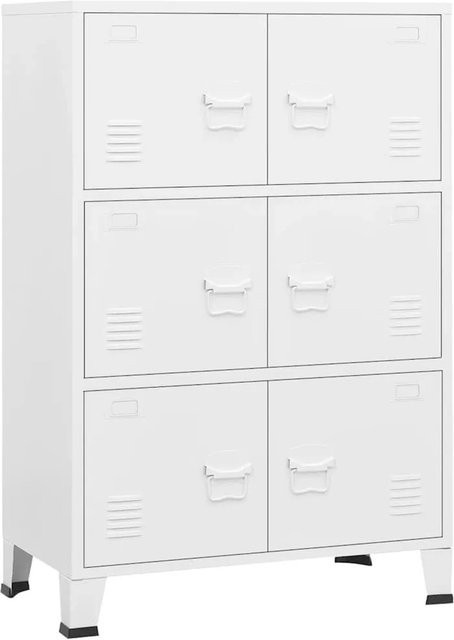 vidaXL Lagerschrank Industrial Style aus Metall in Weiß, B/T/H: 75 x 40 x 115 cm - Bild 1