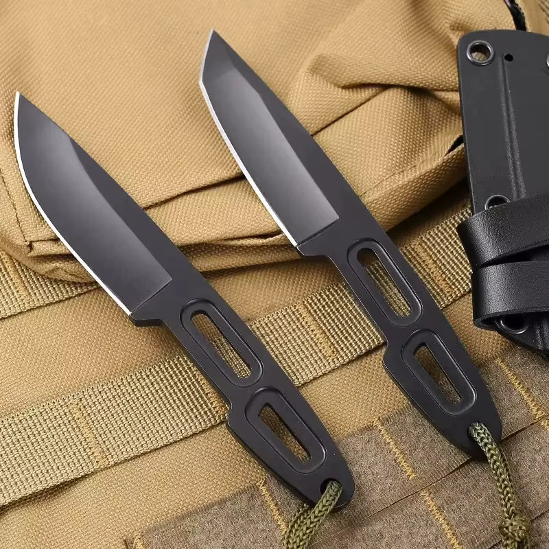 Outdoor-Überlebensmesser aus Stahl in Schwarz für Camping und Wandern mit gerader Klinge - Bild 2