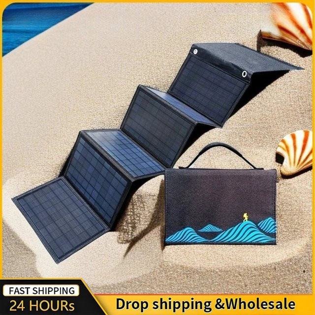 SNQP Faltbare Solarpanel-Tasche 1000 W mit USB-C und DC Anschlüssen, Schwarz, Wasserdicht für Outdoor-Abenteuer - Bild 1