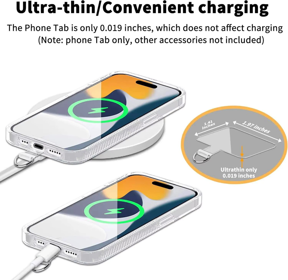 XYun Universal Handy Anti-verloren Lanyard aus transparentem TPU mit abnehmbarem Patch und Hängeschnur - Bild 2