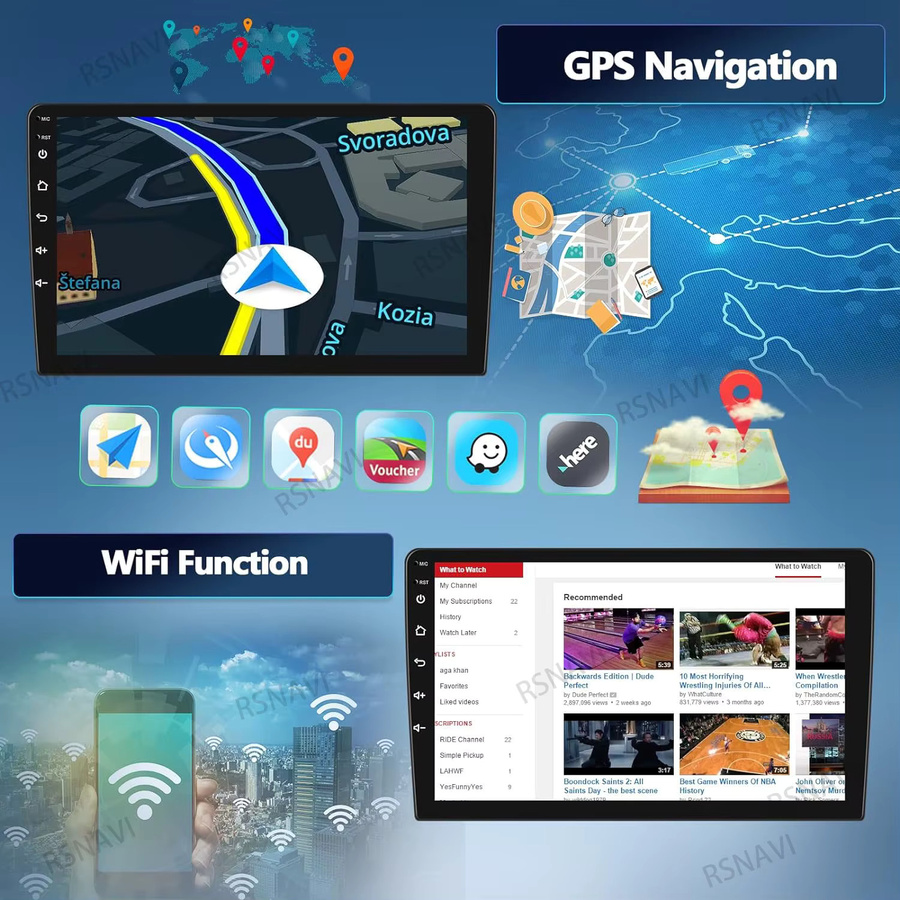 RSNAVI Android 16 Multimedia Autoradio mit Carplay für Toyota Passo XC10 und Daihatsu Boon Sirion 2004 - 2010, 2Din Stereo-Player in Schwarz - Bild 3