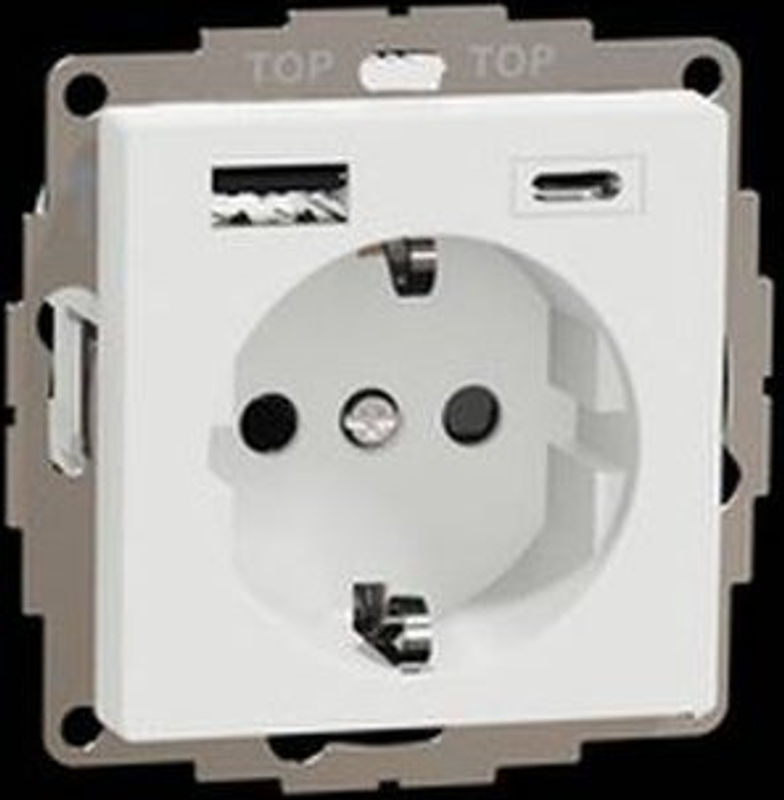 Merten Schuko Steckdose mit USB Ladegerät MEG2367-0325 Unterputz Weiß - Bild 2
