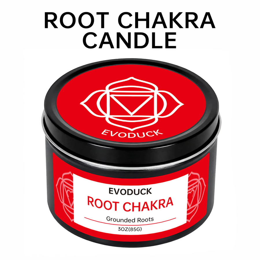 EVODUCK Patchouli-Wurzel Chakra Duftkerze für Meditation und Yoga in Rot - Bild 6