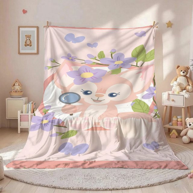 Potdemiel Überwurfdecke Linabell Kaninchen in Pink für Bett und Sofa - Bild 1