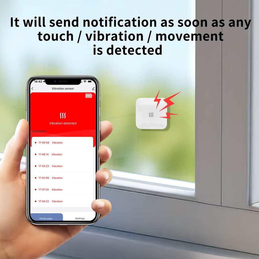 Lincukoo Tuya Zigbee 3.0 Vibrationssensor in Weiß für Home Assistant und ZIGBEE2MQTT zur Erkennung von Türen, Fenstern und Tresoren - Bild 2