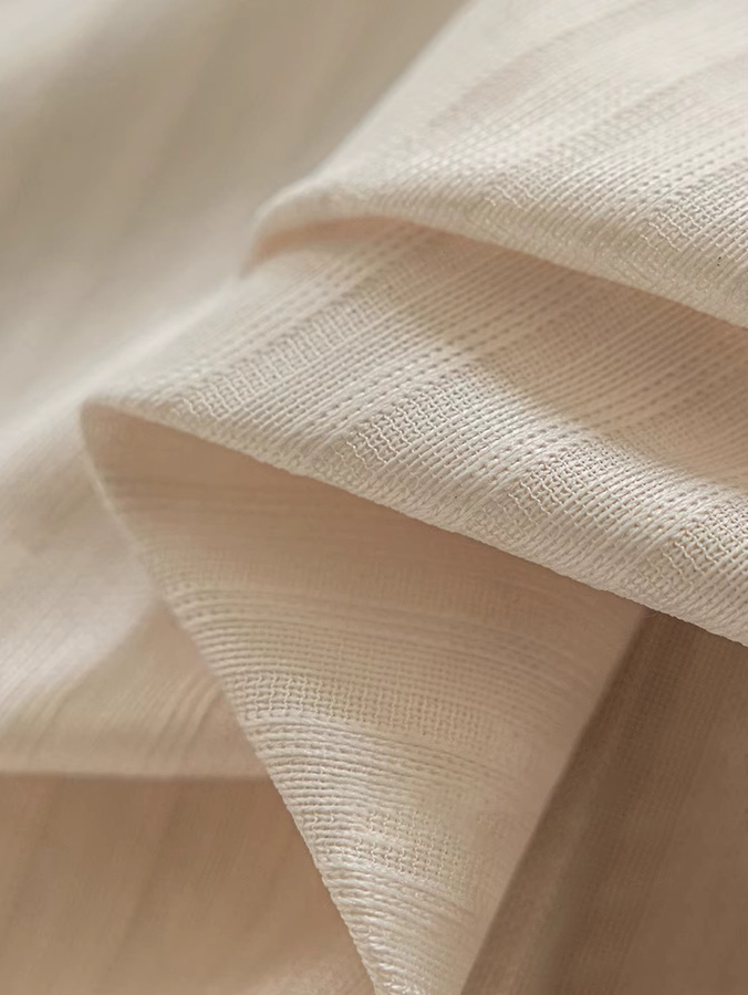 CENTURyMiG Lichtdurchlässiger Mull-Vorhang in Beige und Gelb, minimalistischer Sonnenschutz für Wohnzimmer und Balkon, Breite: 145 cm, Höhe: 170 cm - Bild 2