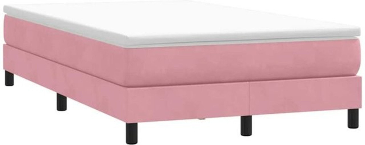 Modernes Boxspringbett ohne Matratze aus Samt in Rosa von Vidaxl, B/T/H: 120 x 220 cm - Bild 1