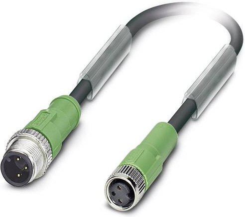 Phoenix Contact Sensor-Aktor-Steckverbinder M8 Stecker gerade und Buchse gerade, konfektioniert, grau und grün, Länge: 2,00 m - Bild 1