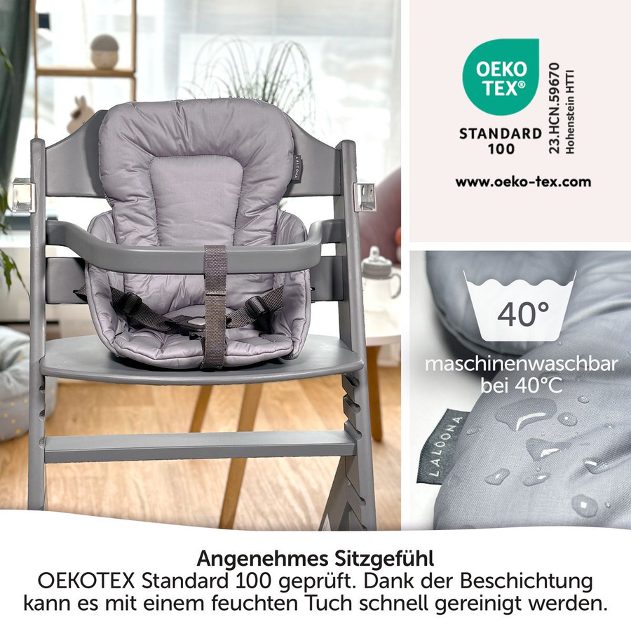 LaLoona Sitzverkleinerer für bebeconfort Timba Hochstuhl, Grau, Textil - Bild 4