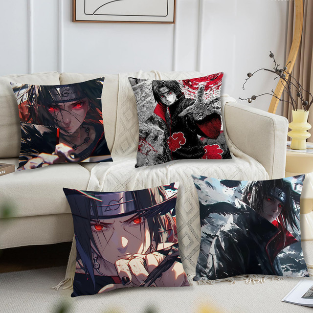 Naruto Itachi Uchiha Kissenbezug mit Grafikprint, Mehrfarbig, 30 x 30 cm - Bild 1