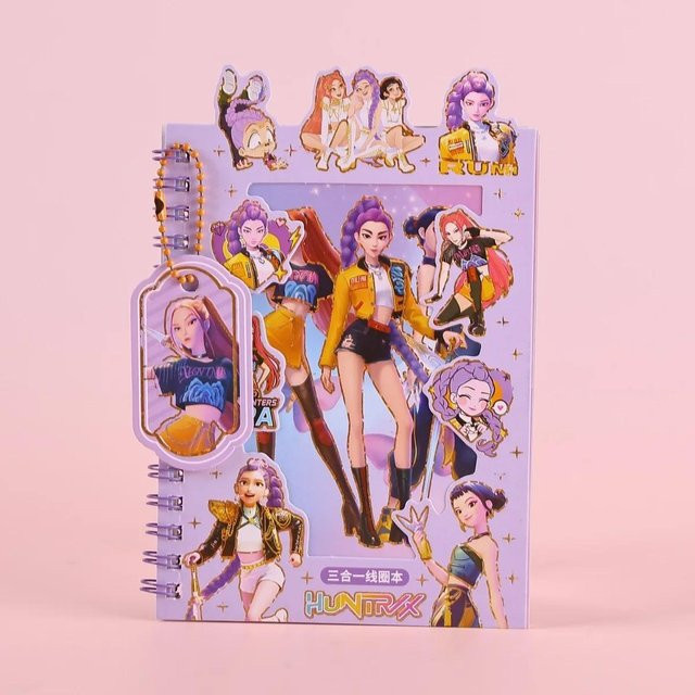 K-POP Dämonenjäger 3-in-1 Spiralblock-Aufkleber für DIY Journal, Stoff und Handyhüllen, Mehrfarbig - Bild 1
