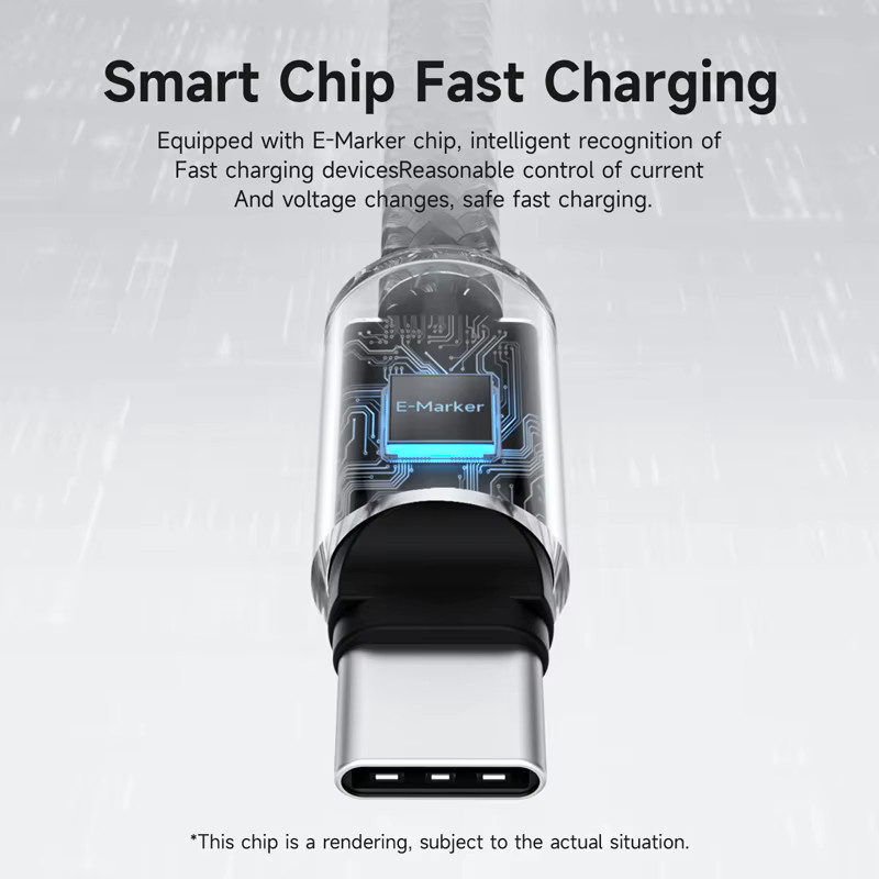 Hagibis USB-C-auf-USB-C-Kabel mit Schutzkappe, 240 W PD 3.1 Schnellladekabel für iPhone 16 17, MacBook Pro und iPad, Weiß-Grün - Bild 4