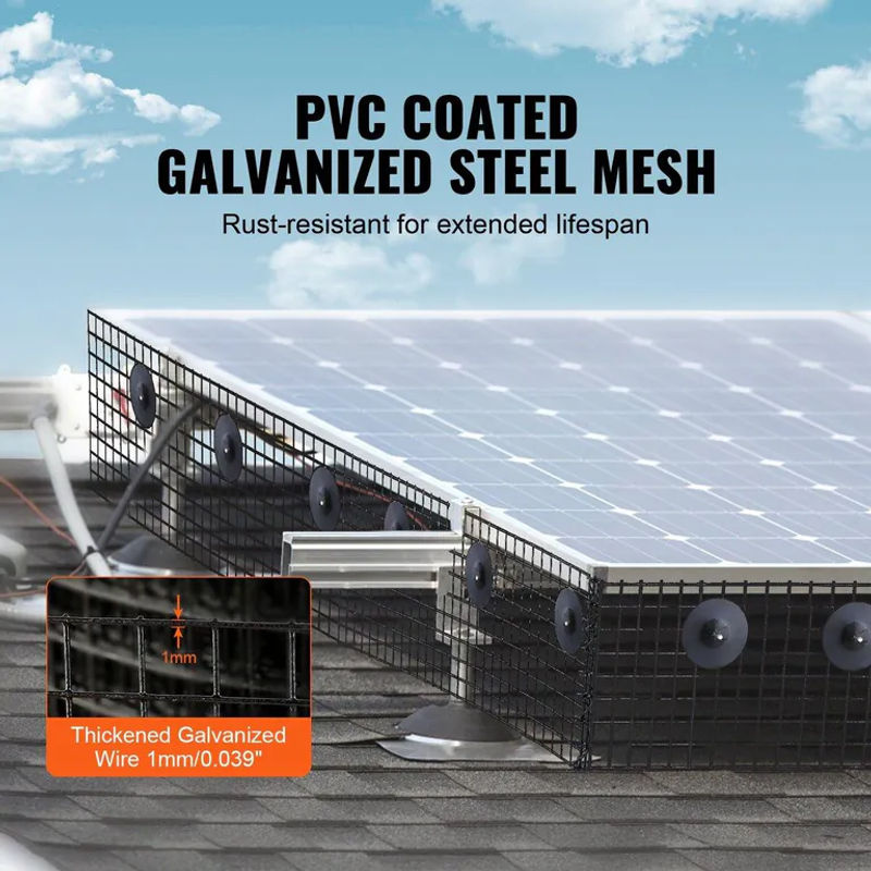 Buying Solutions Solarpanel-Vogelschutz und Nagetierschutz Rollen-Kit in Schwarz mit 100 Aluminiumlegierungs-Befestigungselementen und PVC-Beschichtung, B/H: 30,48 x 203 cm - Bild 3