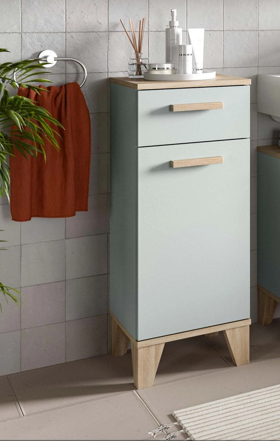 Badezimmer Kommode Luna von Inn.Furn in Grün und Eiche, B/H: 34 x 87 cm - Bild 2