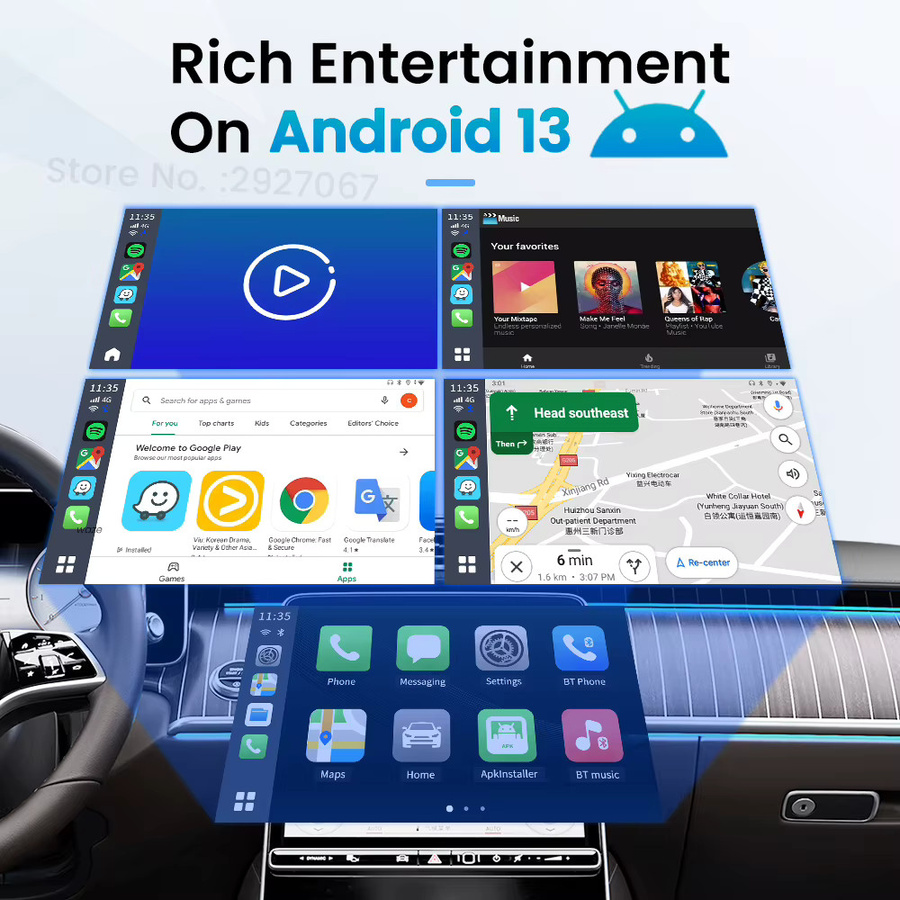 CarlinKit UHD SDM660 6225 HDMI CarPlay Ai TV Box mit Android 13, 8 GB RAM + 128 GB ROM, Wireless CarPlay und Android Auto für Video Streaming wie Netflix, Weiß - Bild 3