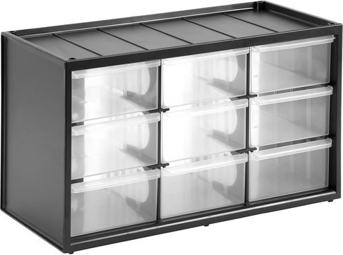 Stanley Kleinteilemagazin mit 9 Schubladen, Schwarz und Transparent, B/H/T: 36,5 x 21,3 x 15,5 cm - Bild 4
