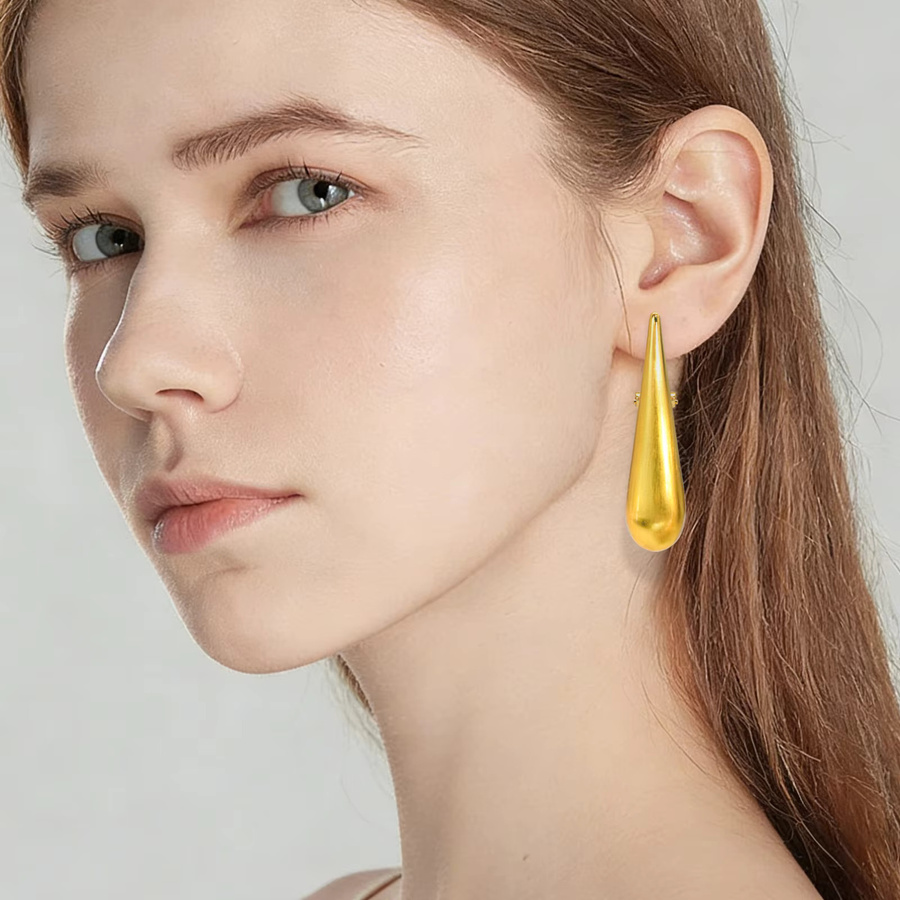 YTJX Ohrringe, Wassertropfen, 18K Goldfarben, Damen - Bild 2