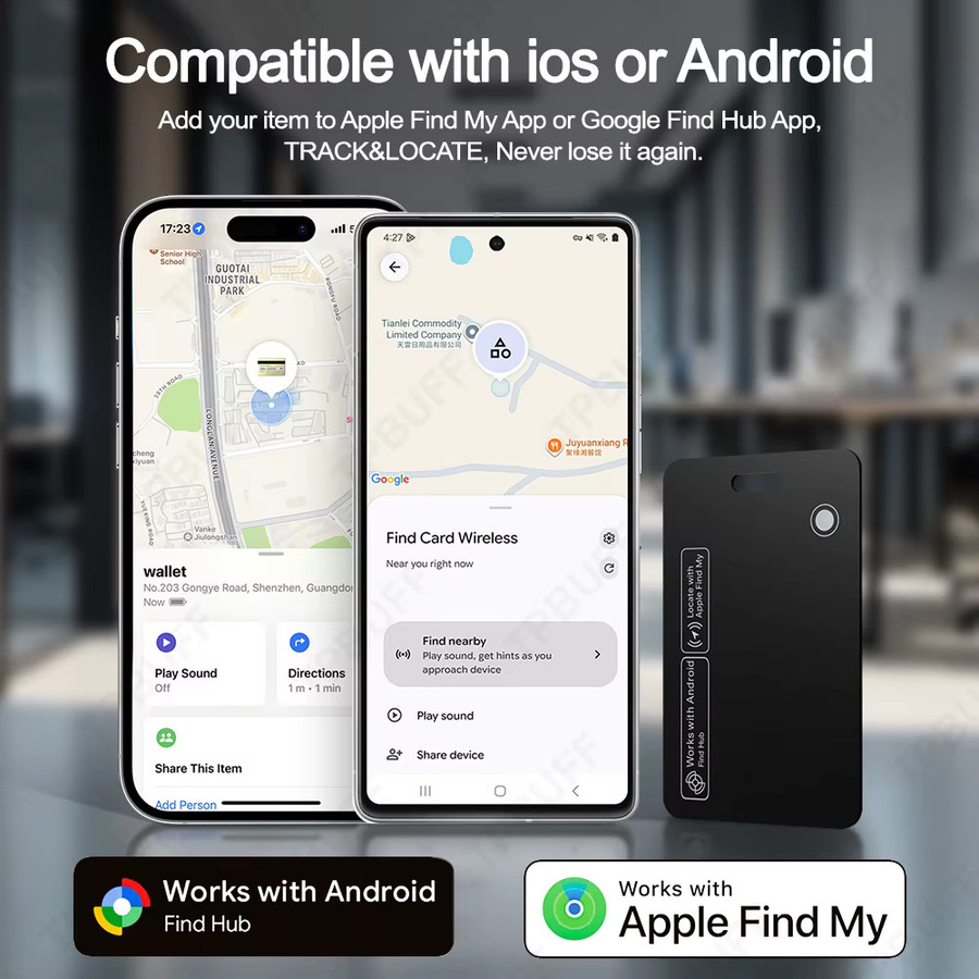 Google GPS Tracker Karte Blau wasserdichter kabelloser Standort-Tracker für iOS und Android mit Find My App Unterstützung - Bild 2