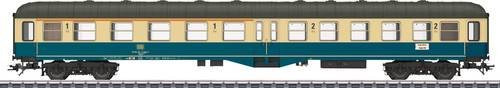 Märklin H0 Eilzugwagen ABym(b)411 der DB in Ozeanblau und Elfenbein - Bild 1