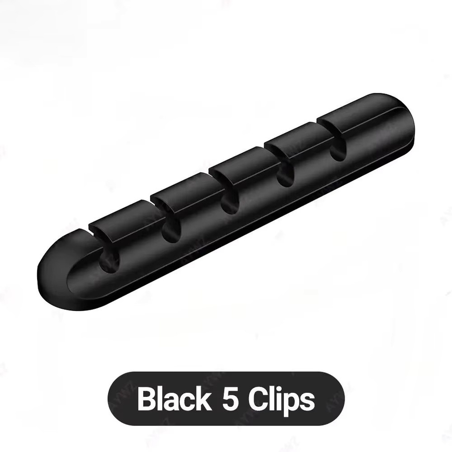Silikon Kabelhalter MouseHeadphone Kabel Organizer für USB-C Kabel in Schwarz und Weiß - Bild 3
