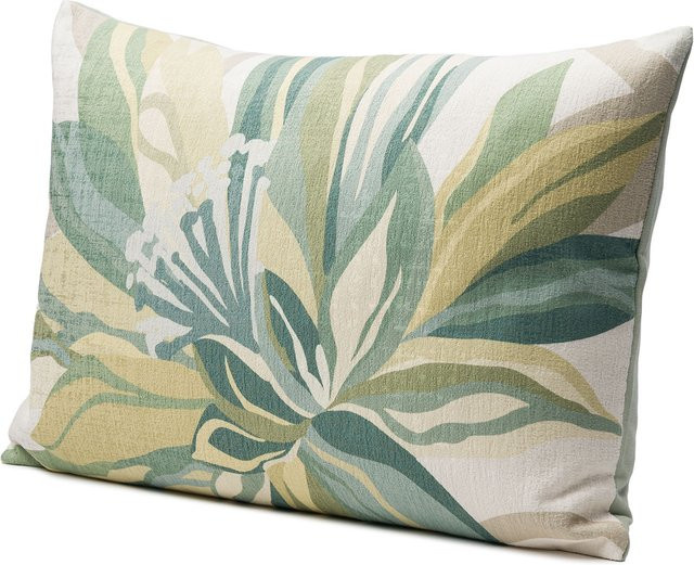Kissenhülle BISCAJA Gozze in Grün mit floralem Design aus Polyester, quadratisch, 40 x 40 cm - Bild 1