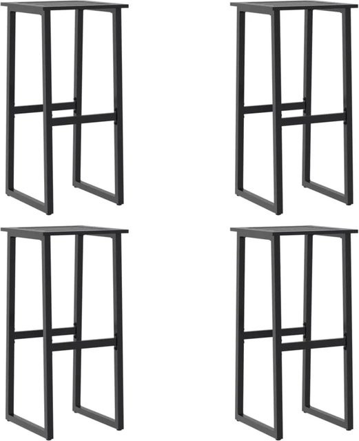 vidaXL Barhocker 4er Set Schwarz aus pulverbeschichtetem Stahl B/T/H: 38 x 38 x 80 cm - Bild 1