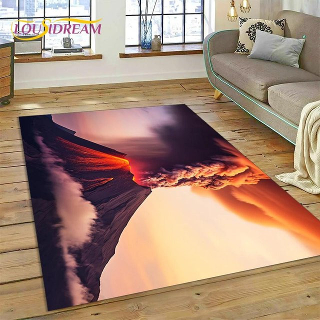 Karpetti Vulkan 3D Lava Magma Teppich, Mehrfarbig, B/T: 70 x 100 cm - Bild 1
