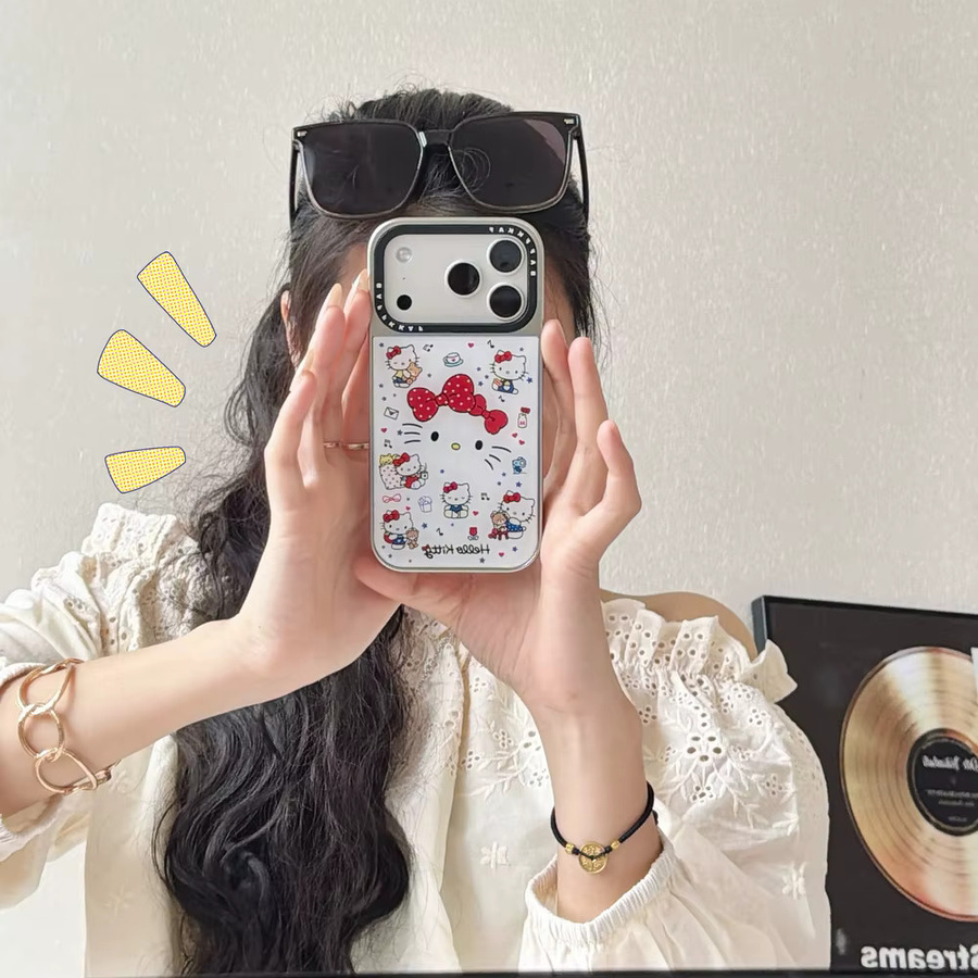 Sanrio Hello Kitty Handyhülle mit Schleifen und Trageband für iPhone 17 16 15 14 13 Pro Max, stoßfeste weiche TPU-Abdeckung - Bild 2