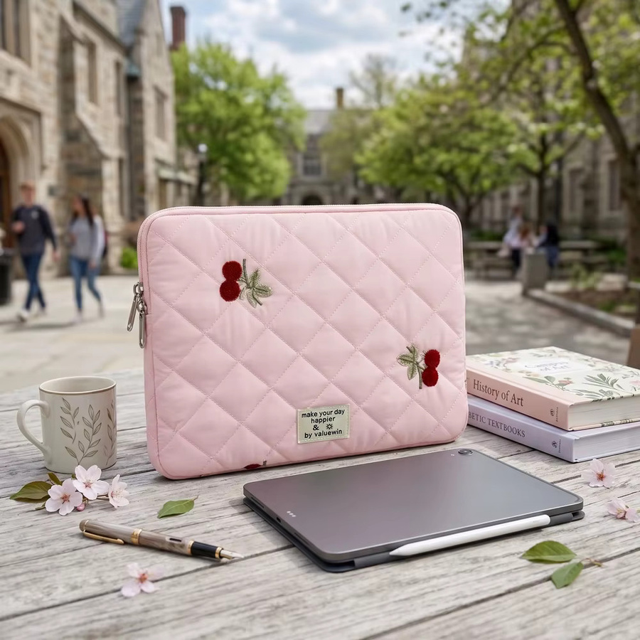Bestickte Laptop-Tasche Hülle für Macbook Air/Pro und Notebooks in Pink - Bild 3