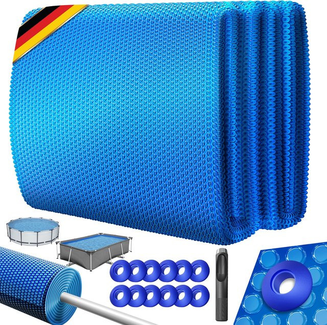 KESSER Pool Solarabdeckplane Solarfolie 120µm zur Wassererwärmung inklusive Schere, Lochzange und 12 Ösen - Bild 1