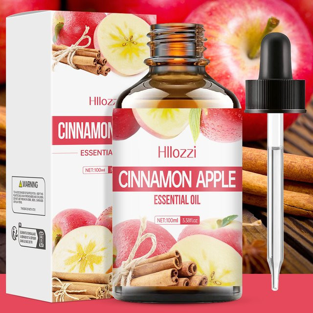 Hllozzi Ätherisches Zimt-Apfelöl für Aromatherapie, Hautpflege und Haarpflege - Bild 1