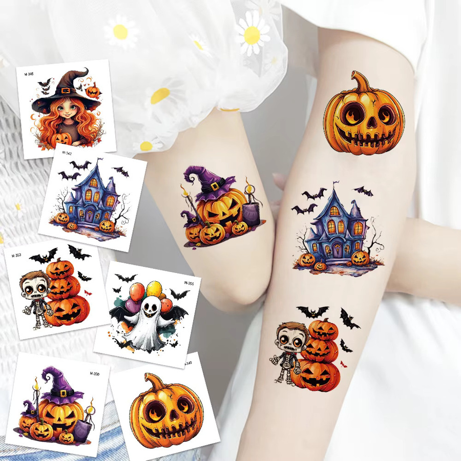 ROCOOART Temporäre Halloween-Tattoos, 20 Blatt, Unisex - Bild 1