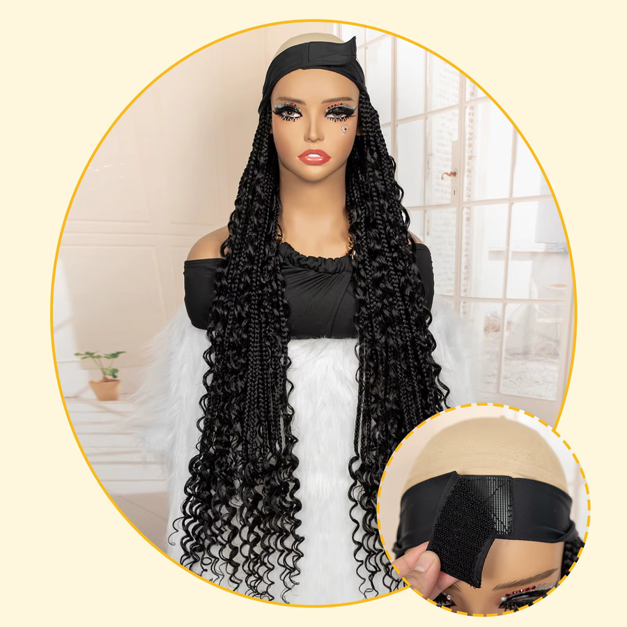Utimate Boho-Flechtperücke mit Turban, 30 Zoll, Damen, Naturfarben - Bild 2