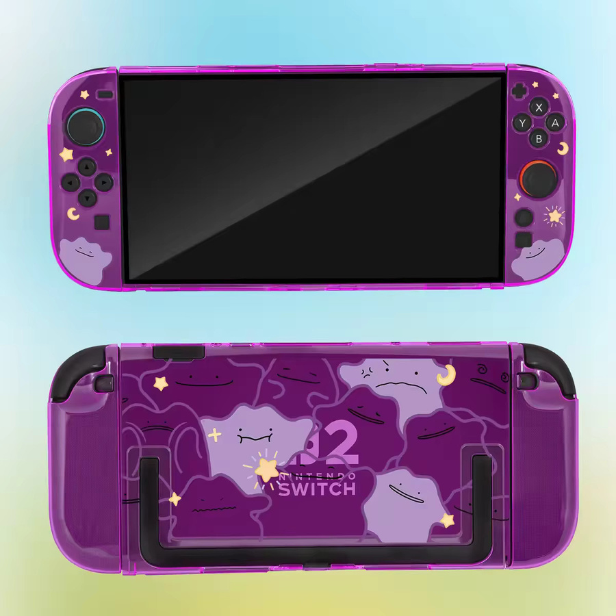 Bandai Split Schutzhülle für Nintendo Switch mit Ditto und Pikachu Muster als Anti-Kratz Gaming-Zubehör - Bild 1