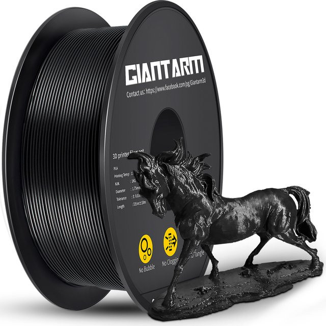 GIANTARM PLA Filament 1,75mm für FDM 3D-Drucker, 1kg, Schwarz oder Braun - Bild 1