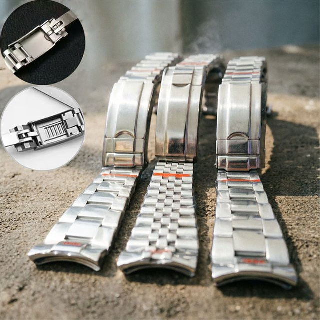 yunfook Uhrenarmband Edelstahl, Silber, 20 mm, Unisex - Bild 1