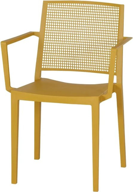 Siena Garden Stapelstuhl Square mit Armlehnen in Mustard Gelb aus Polypropylen - Bild 1
