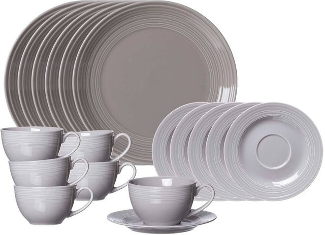 Ritzenhoff & Breker Kaffeeservice Levi 18er Set in Grau - Bild 1